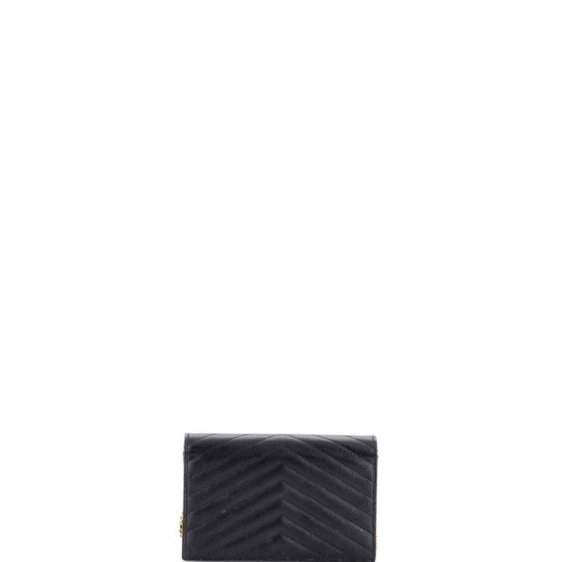 Small Classic Monogram Wallet on Chain Matelasse Chevron Leather