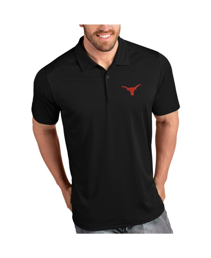 Men's Black Texas Longhorns Desert Dry Tribute Polo