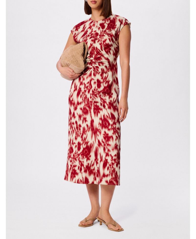 Women's Blurred Floral Crepe Dress