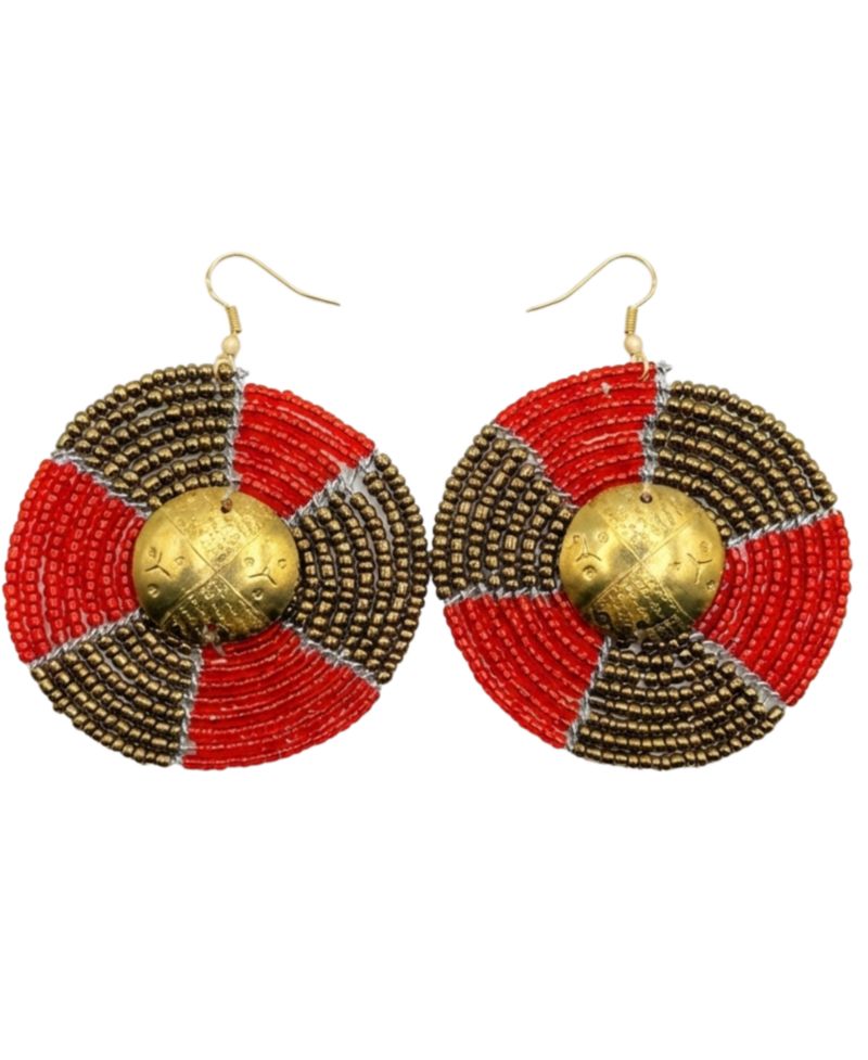 Sanaa African Beaded Earrings - Handcrafted Kenyan Statement Jewelry