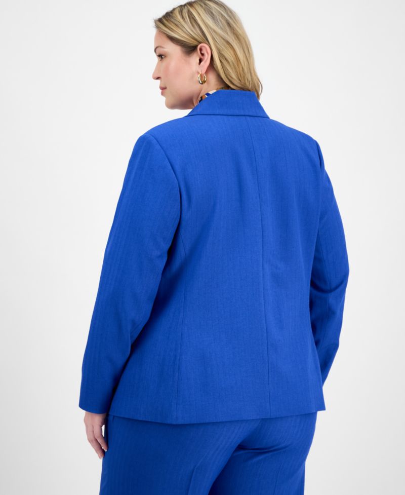 ASL Plus Size Faux Double-Breasted Boyfriend Blazer