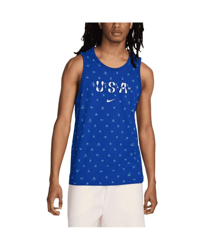 Men's Blue Team USA Allover Print Club Tank Top