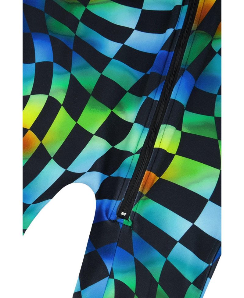 Baby Boys One Piece Thermal Underwear Checkered Print
