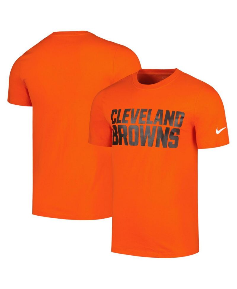 Men's Orange Cleveland Browns Primetime Wordmark Essential T-Shirt