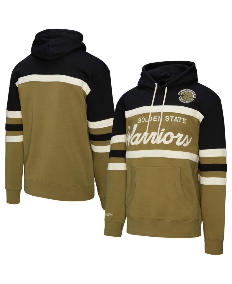 Men's Olive/Black Golden State Warriors Double Clutch Head Coach Hoodie