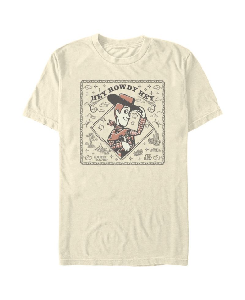 Men's Disney Pixar Toy Story Woody Wild West Wanted Poster Graphic T-Shirt