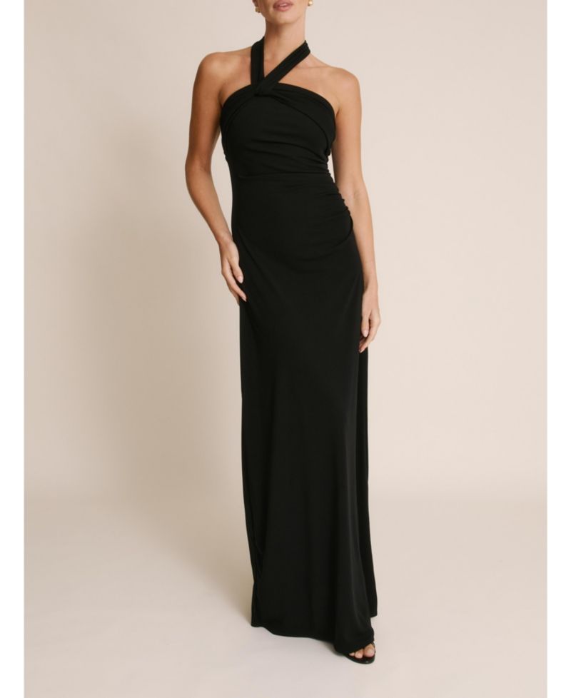 Women's Halter Neck Stretch Bridesmaid Dress