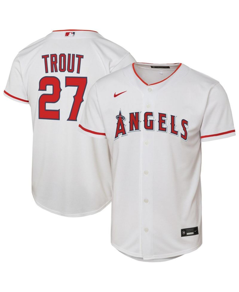 Big Boys and Girls Mike Trout White Los Angeles Angels Home Replica Player Jersey