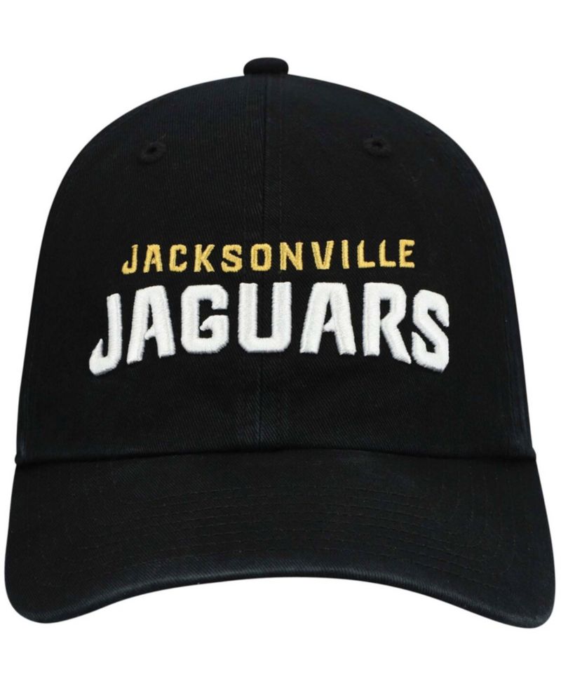 Men's Black Jacksonville Jaguars Clean Up Script Adjustable Hat