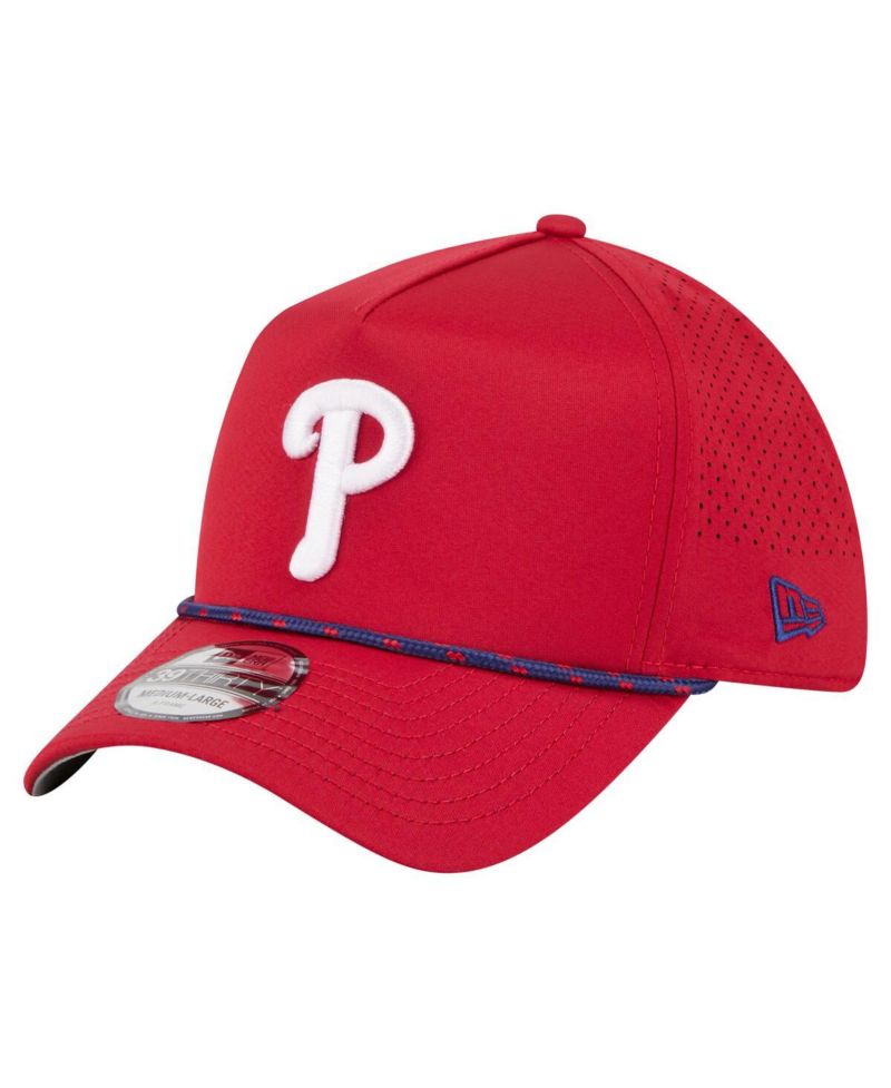 Men's Red Philadelphia Phillies 39THIRTY A-Frame Perforated Flex Hat