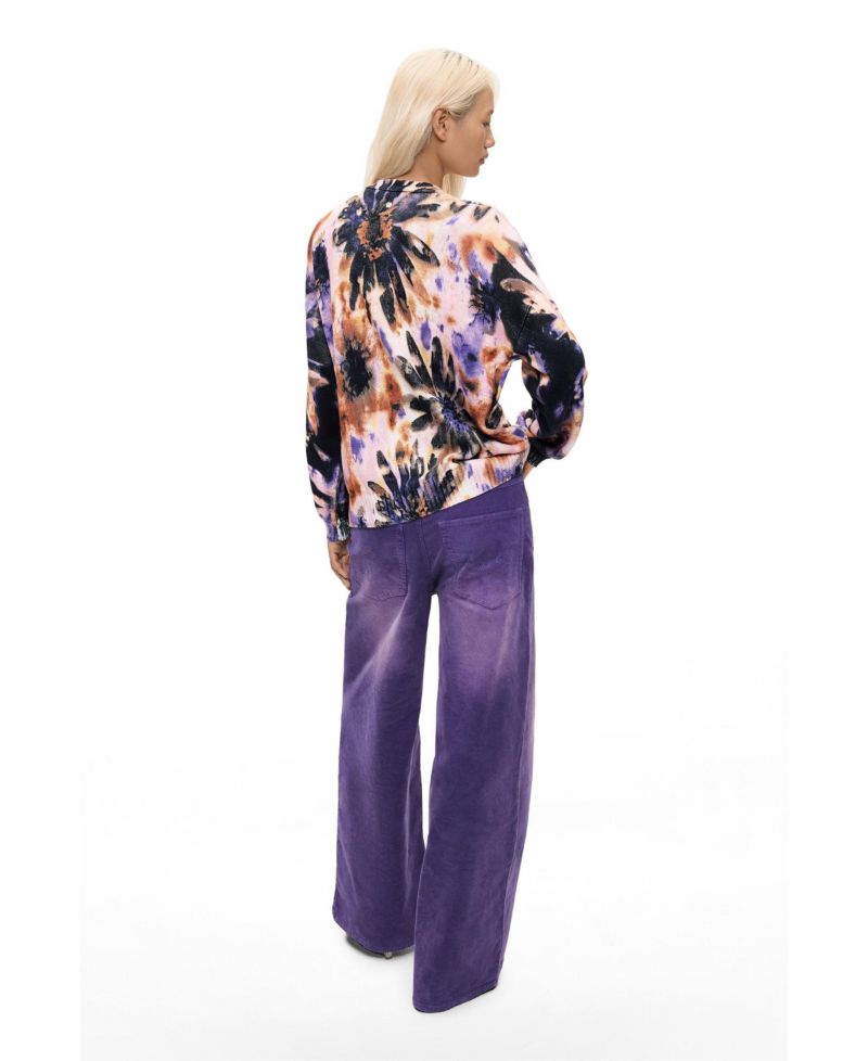 Women's Floral-Print V-Neck Cardigan