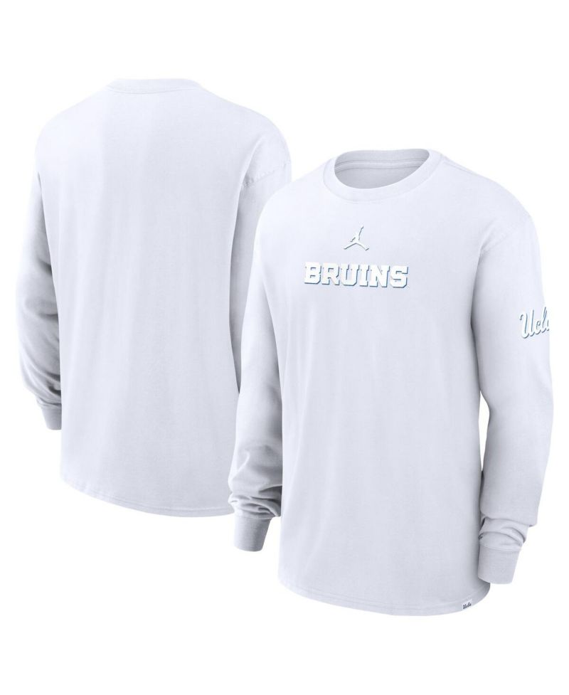 Men's White UCLA Bruins 2-Hit Statement Max9 Long Sleeve T-Shirt