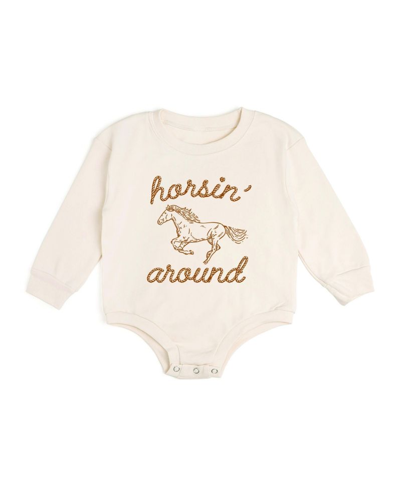 Baby Boys (0M-18M) Horsin Around Western Long Sleeve Romper