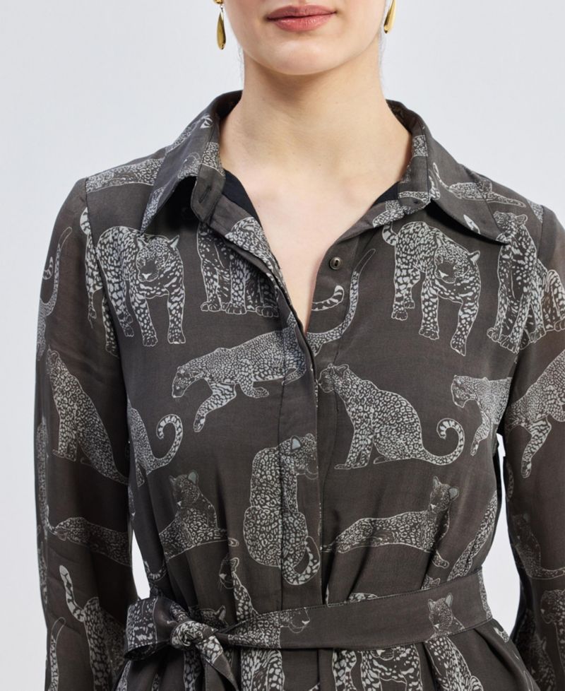 Women's Relaxed-fit Shirt Dress in Animal Print