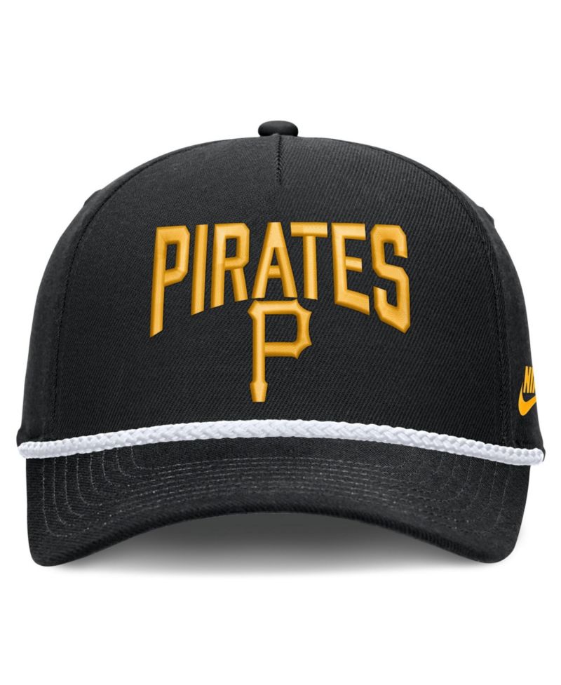 Men's Black Pittsburgh Pirates Cooperstown Rise Adjustable Hat