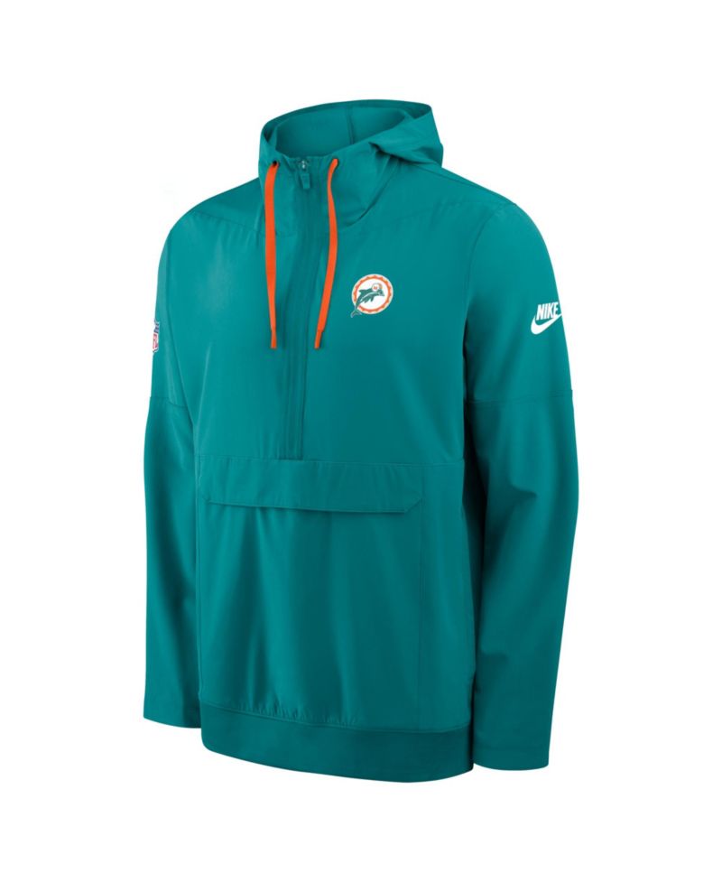Men's Aqua Miami Dolphins Alt Anorak Half-Zip Hooded Jacket