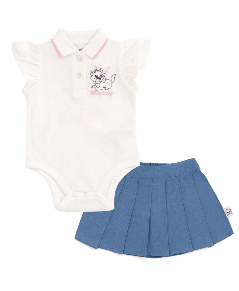 Marie Baby Girls' ( new born to 24 M ) BambiP leated 2-Piece Bodysuit and Skirt Set
