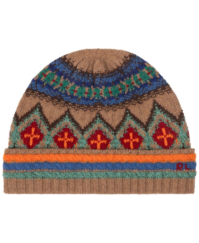 Men's Fair Isle Pattern Beanie Hat