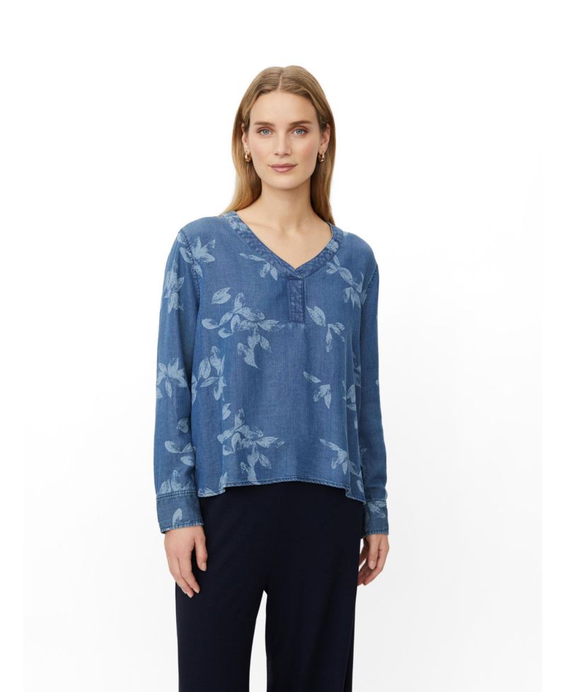Women's MaDariane Floral Long-Sleeve Denim Blouse