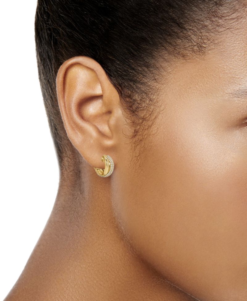 Clear Crystal Omega Hoop Earring