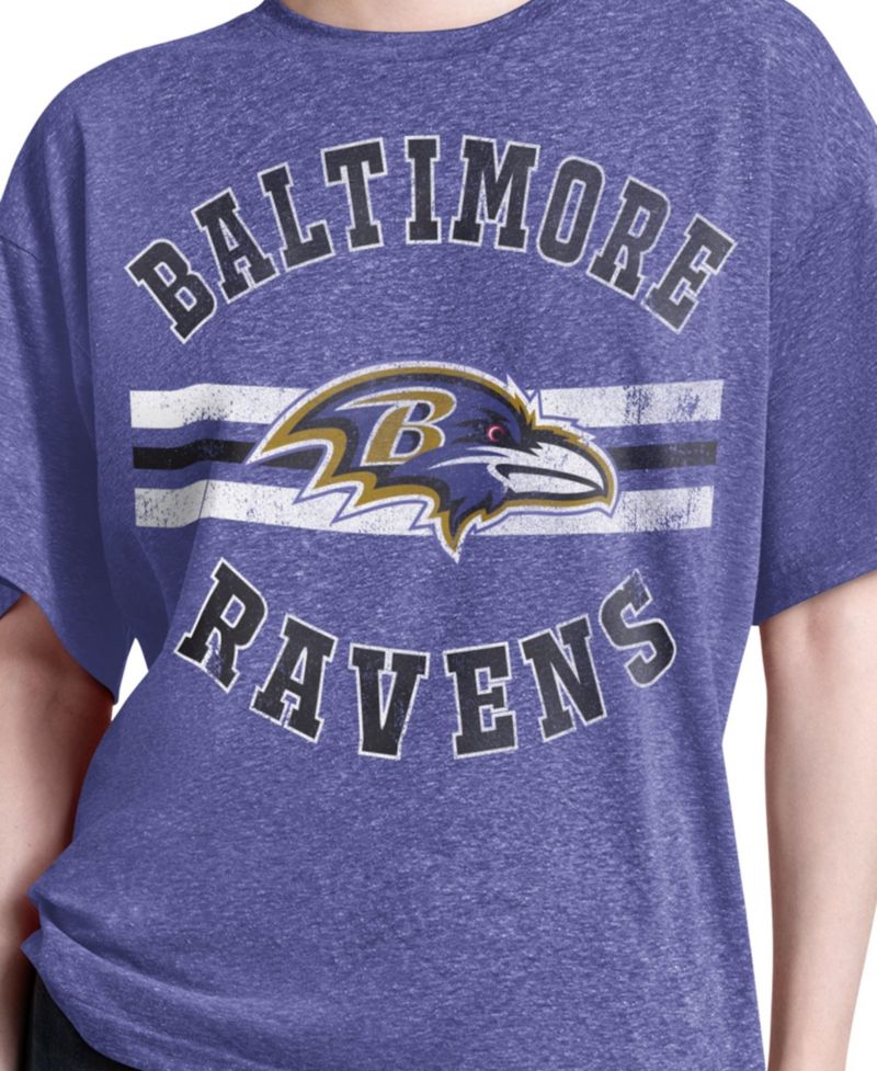 Women's Purple Baltimore Ravens Jump Shot Boyfriend Tri-Blend T-Shirt