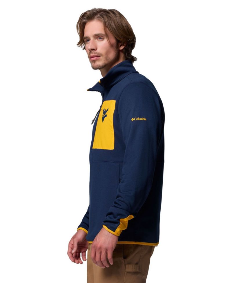 Men's Navy West Virginia Mountaineers Hike Omni-Wick Half-Zip Pullover Sweatshirt