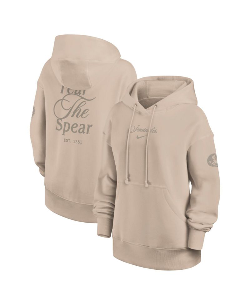 Women's Tan Florida State Seminoles Neutral Stance Phoenix Fleece Oversized Hoodie