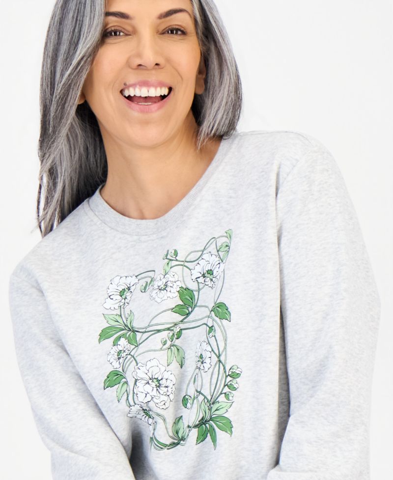 Women's Windflora Fleece Graphic Crewneck Sweatshirt