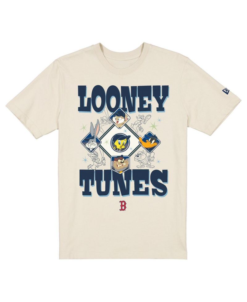 Men's and Women's Cream Boston Red Sox Looney Tunes T-Shirt