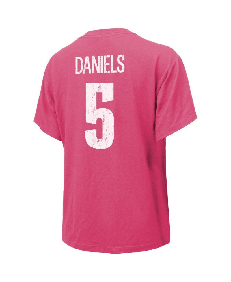 Women's Jayden Daniels Pink Washington Commanders Name & Number T-Shirt