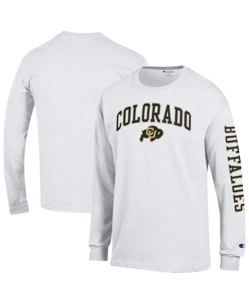 Men's White Colorado Buffaloes Arch Over Logo Long Sleeve T-Shirt