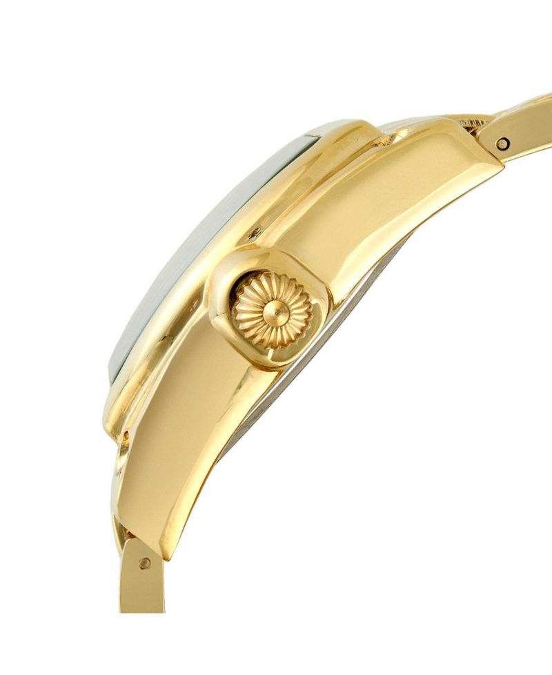 Women's Gold Status Bracelet Watch Barrel Shape Roman Dial Gold-Tone Bracelet Strap