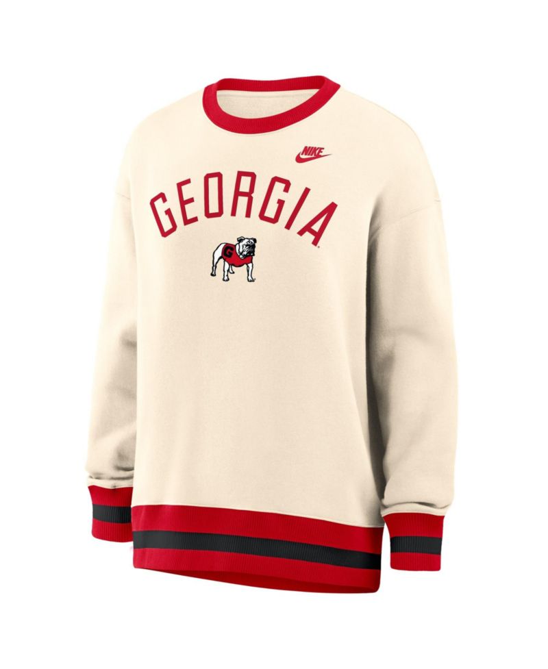 Women's Natural Georgia Bulldogs Oversized Legacy Arch Phoenix Sweatshirt