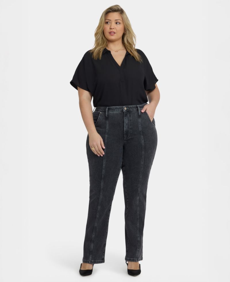 Plus Size Billie Mini Bootcut Seam Detail Jeans
