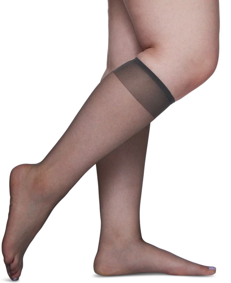 Plus Size 3-Pack Sheer Knee-Highs