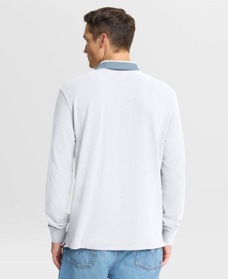 Men's White Milano Cortina 2026 Winter Olympics Tipped Long Sleeve Polo Shirt