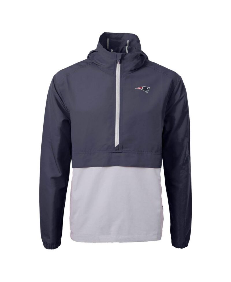 Men's Blue New England Patriots Charter Eco Anorak Half-Zip Jacket