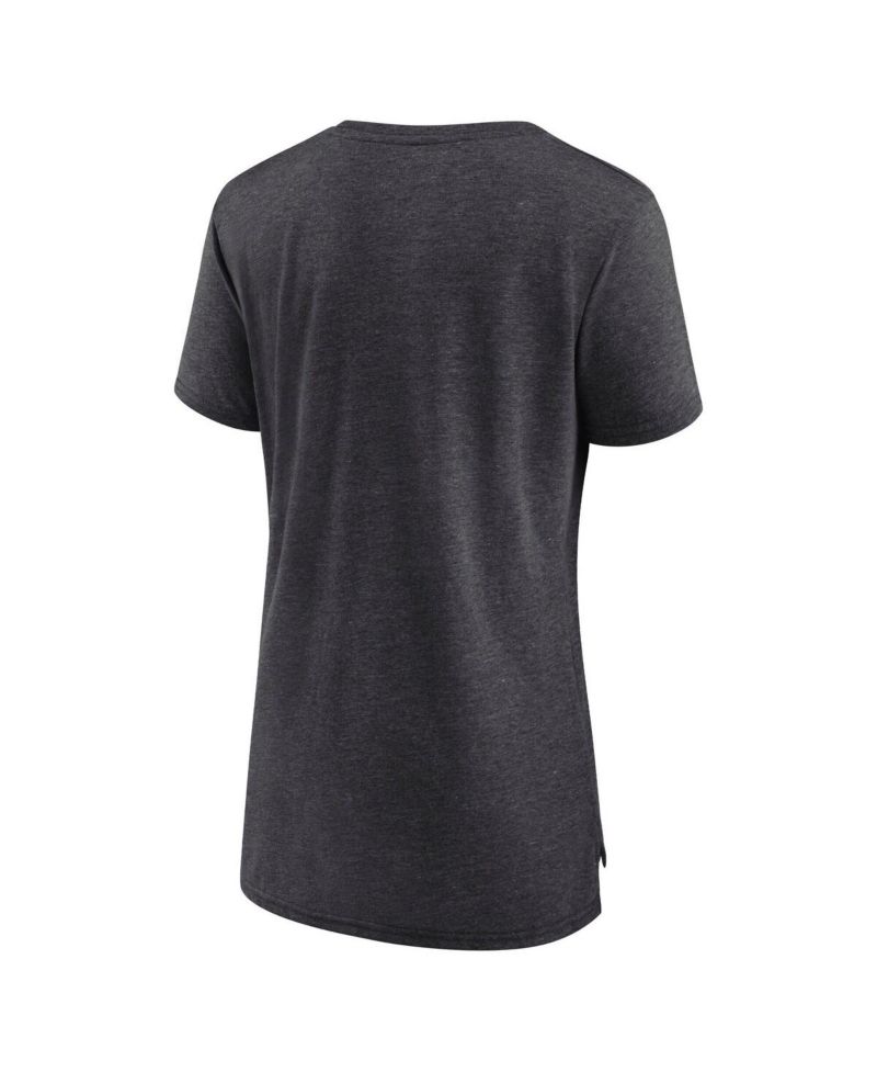 Women's Charcoal Las Vegas Raiders Vintage Graphic Tri-Blend Scoop Neck T-Shirt