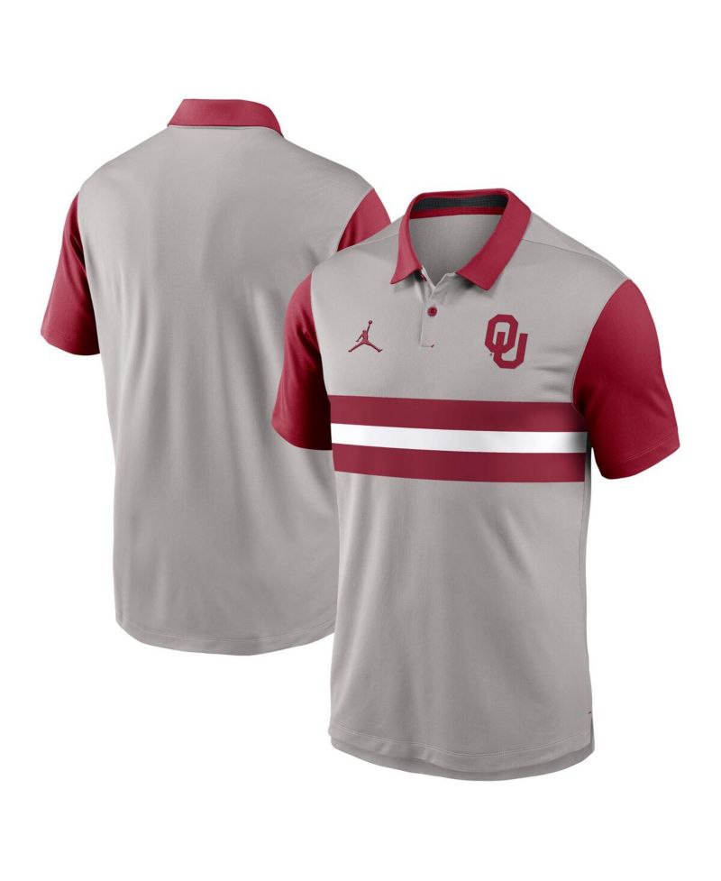 Men's Gray/Crimson Oklahoma Sooners Vapor Performance Polo Shirt