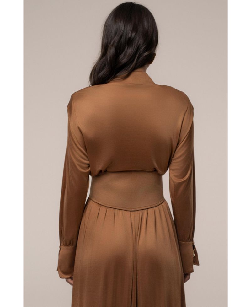 Women's High Line Collar Maxi Dress