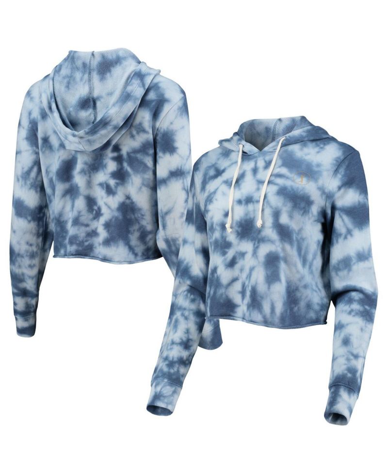Women's Heathered Royal THE PLAYERS Tie-Dye Cropped Pullover Hoodie