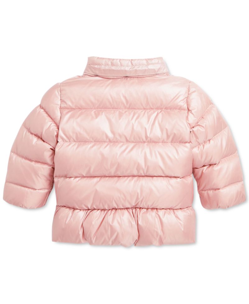 Baby Metallic Peplum Bomber Coat
