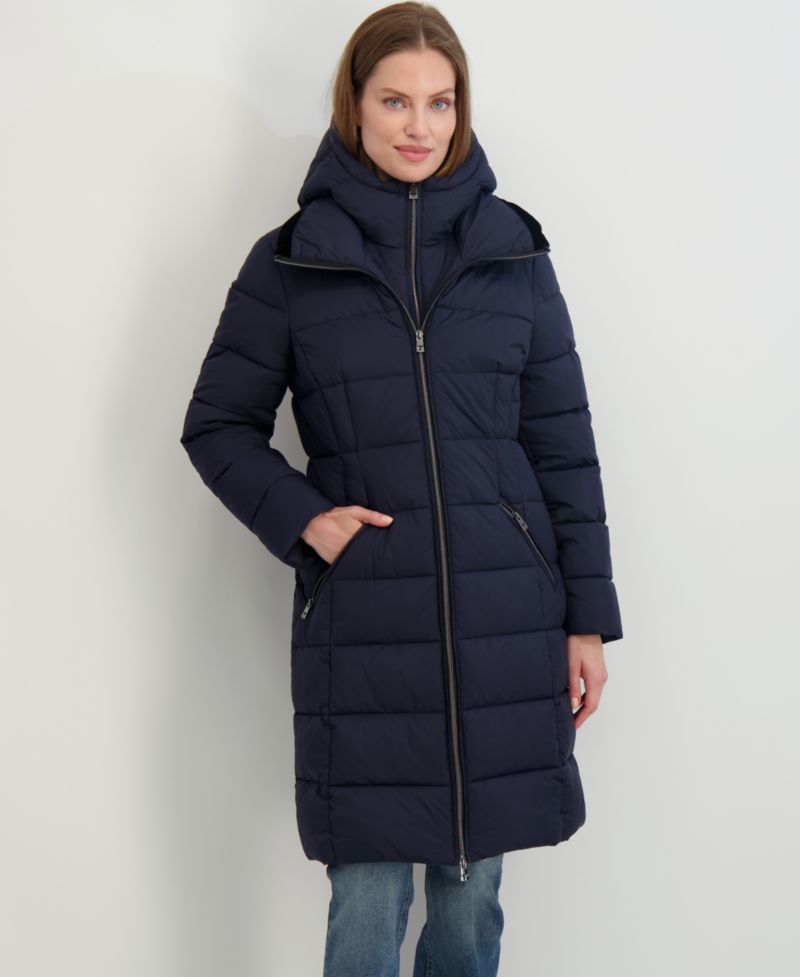 Women's Hooded Bibbed Puffer Coat
