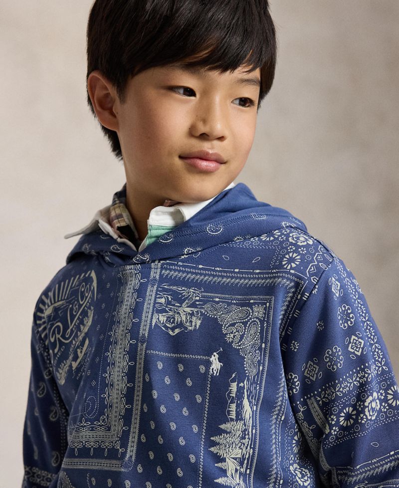 Boys' 8-20 Bandanna Print Long-Sleeve Hoodie