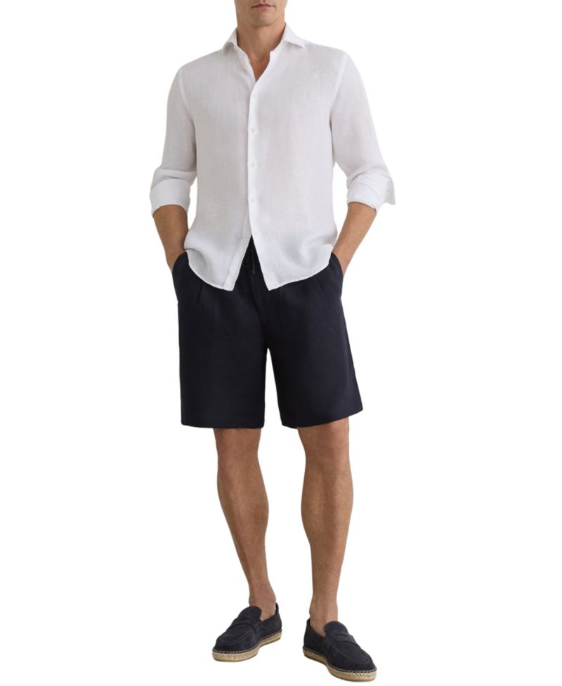 Men's Barges Shorts Linen Drawstring Shorts