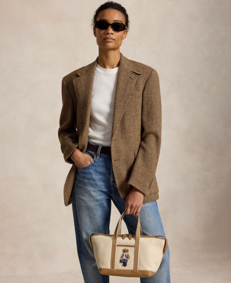 Women's Bear Canvas Mini Shopper Tote