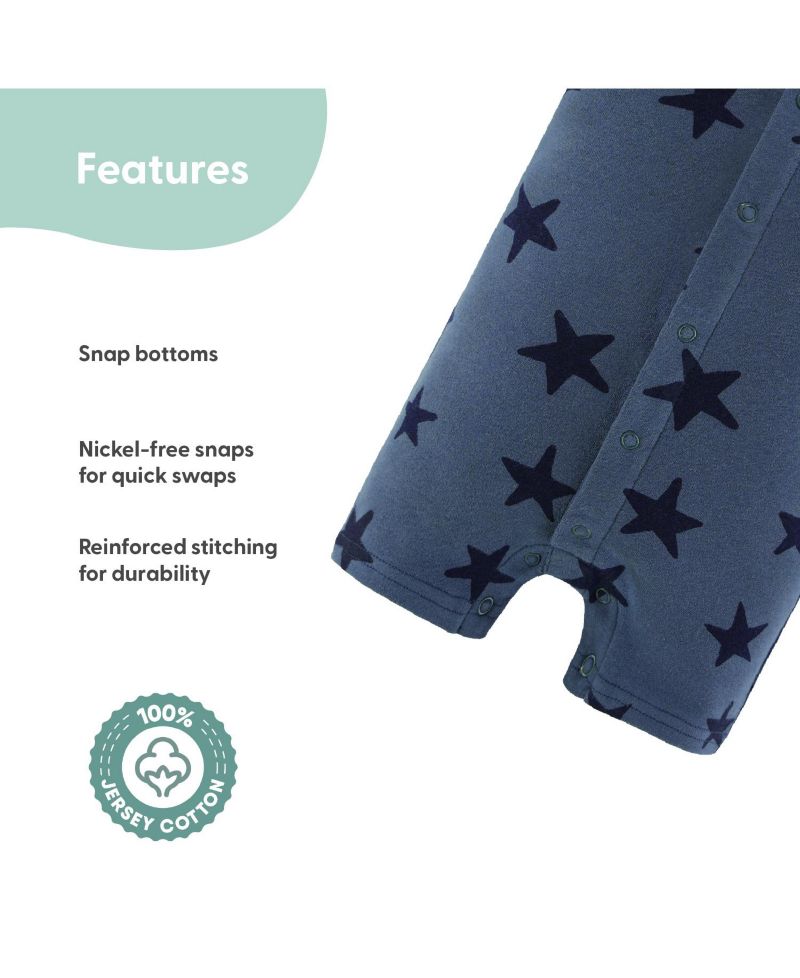 Baby Boys Rompers - 2 Pack, Blue Stars