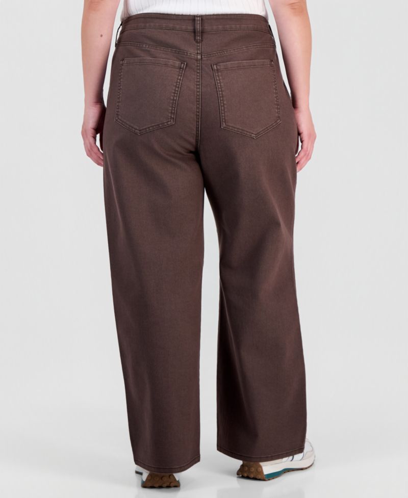 Petite High-Rise Wide-Leg Colored Jeans