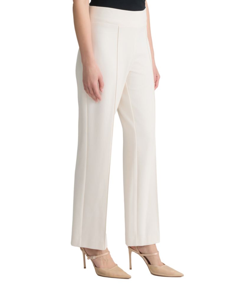 Petite Pintuck Pull-On Mid-Rise Trousers