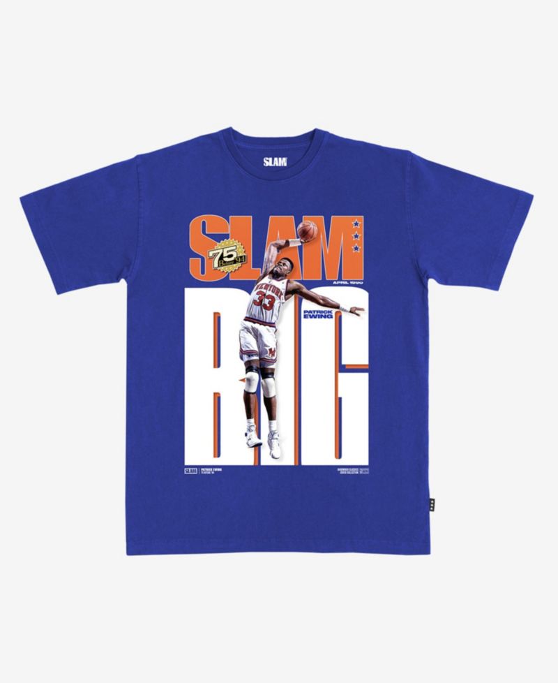 Men's and Women's Patrick Ewing Blue New York Knicks Cover T-Shirt